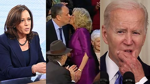 Viral Video: Joe Biden's Wife Kisses Kamala Harris's Husband In US House
