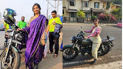 Royal Enfield: 80,000 கிமீ, 40 நாடுகள்- புடவை கட்டி புல்லட்டில் World Tour செல்லும் பெண்