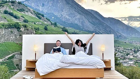 There are no walls at this quirky hotel in the Swiss Alps