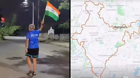 73 கிலோமீட்டர், 13 மணி நேரம்: பெங்களூரு நகருக்குள் இந்தியாவை நடந்தே கடந்த மனிதர் - எப்படி?
