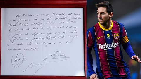 மெஸ்ஸியின் முதல் ஒப்பந்தத்தாள் ஏலம் - ஆரம்பவிலை எவ்வளவு தெரியுமா?