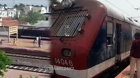 எஞ்ஜினில் வெளியேறிய புகை