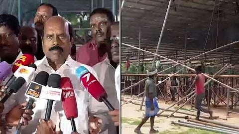 பார்வையிட்ட அமைச்சர் எ.வ.வேலு