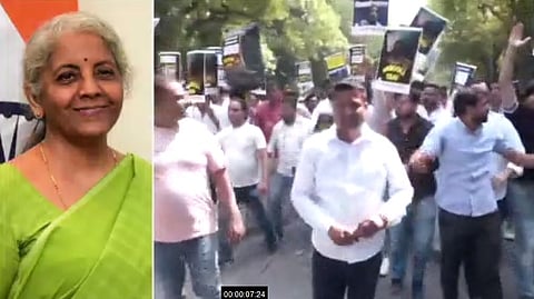 காங்கிரஸ் கட்சியினர் போராட்டம்