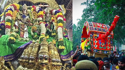 எழுந்தருளிய மீனாட்சி சுந்தரேஸ்வரர்