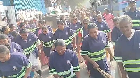 CHN sanitory workers protest