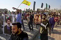 Protests Erupt In Srinagar Over Hezbollah Leader's Killing | In Photos Photo: PTI/S Irfan