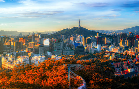 View from Inwangsan mountain in Seoul
