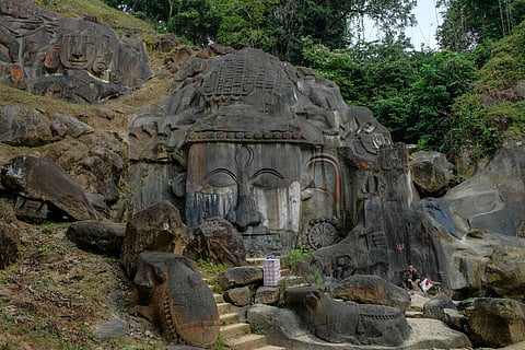 The rock sculptures at Unakoti