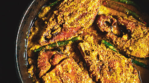 A popular Bengali preparation of ilish, shorshe maach