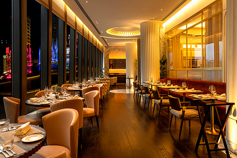 The main dining area of Indian Accent