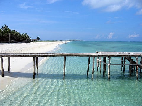 The pristine blue waters of Agatti island in Lakshwadeep