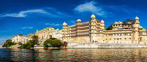 Udaipur City Palace on sunset