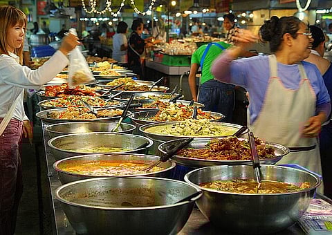 A market stall, at Thanin market in Chiang Mai