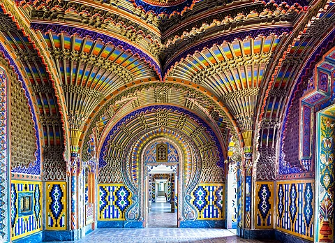 Inside view of the abandoned Sammezzano Castle, Italy