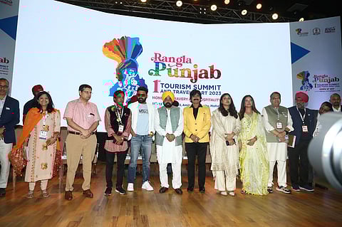 Dignitaries at the inaugural ceremony of Punjab Tourism Summit and Travel Mart in Mohali