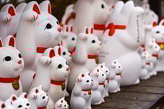 Maneki Neko, a popular Japanese souvenier