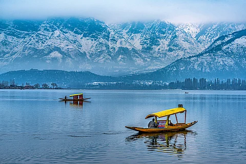 A view of the Dal Lake in winter