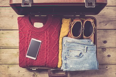 A traveller's winter suitcase