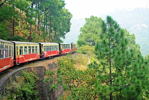 The Kalka-Shimla railway moves through stunning landscapes