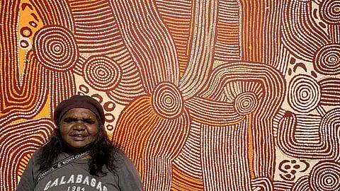 Artworks at the Cooee Aboriginal Art Gallery in Sydney