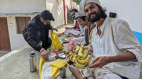 Raghu Raahi at a village in MP