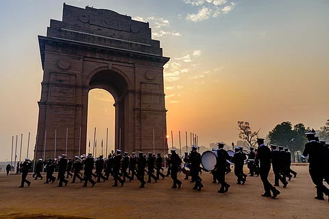 Soldiers of Indian Army marching at Rajpath
