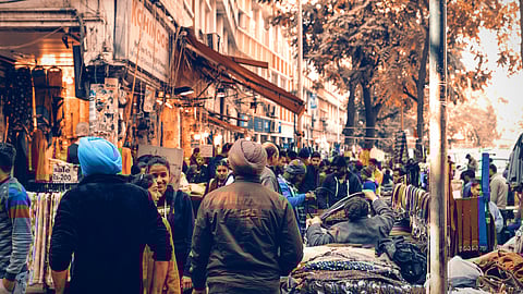People shopping at sector 22 market,Chandigarh, India