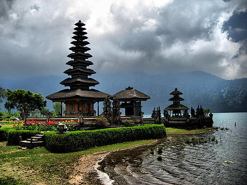 Pura Ulun Danu Bratan temple in Bali, Indonesia