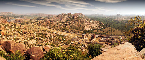 A panoramic view of Hampi
