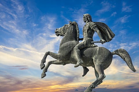 A statue of Alexander the Great in Thessaloniki,Greece