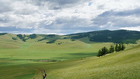 The Khangai Mountains in Mongolia