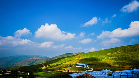 Aerial eal view of baba budangiri hills at Chikmagalur,Karnataka