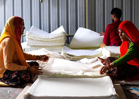 Paper making workshop in Sanganer, a town on the outskirts of Jaipur