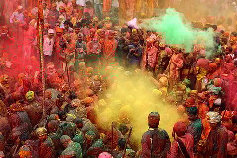 Scenes from Holi celebrations