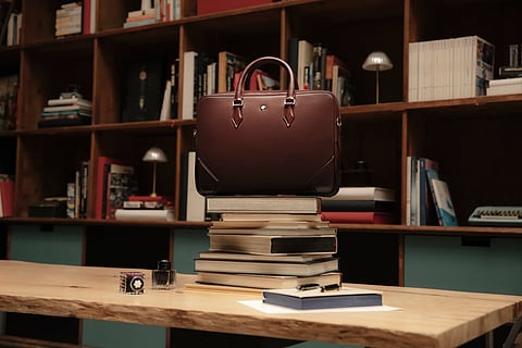 Montblanc Meisterstück Leather Collection is available in a range of exquisite colours, including classic black, burgundy, modern forged iron, and ink blue