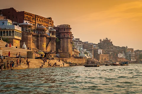 A view of a ghat in Varanasi