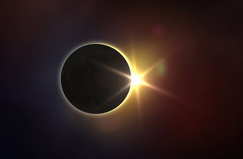 Solar eclipse, mysterious natural phenomenon when Moon passes between planet Earth and Sun