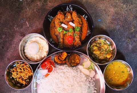 A typical Bengali thali