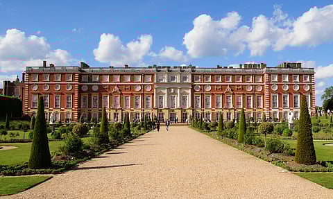Hampton Court Palace - the former home of King Henry VIII is the on-screen opulent residence of Queen Charlotte in Bridgerton
