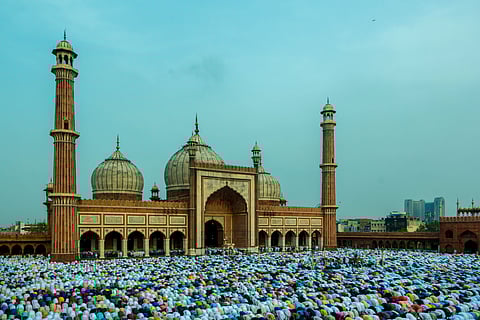 An Eid congregation at Jama Masjid, Delhi