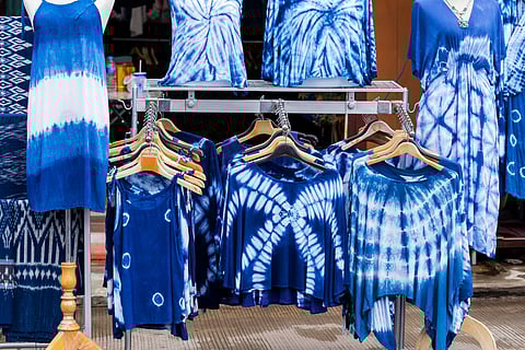 Indigo-dyed clothes for sale