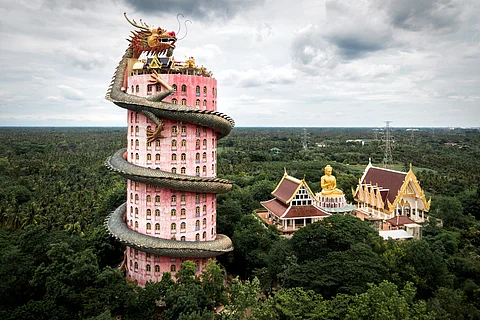 Wat Sam Phran is also known as the Dragon Temple