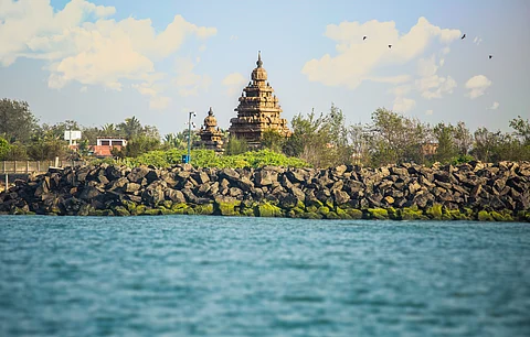 A beautiful view of the Shore Temple, Mahabalipuram