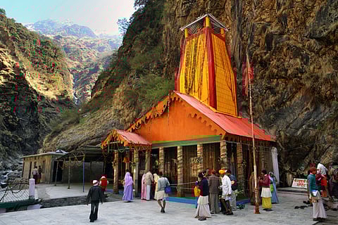 The shrine of Goddess Yamuna nestled in Yamunotri Valley
