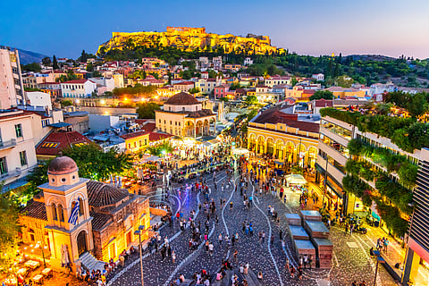 Night view of Athens
