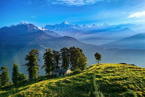 Beautiful views of the Himalayas from Uttarakhand