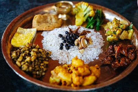 A traditional Nepali thali