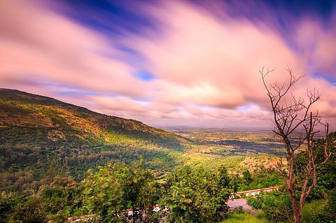 Sunrise over the Nandi Hills in Karnataka