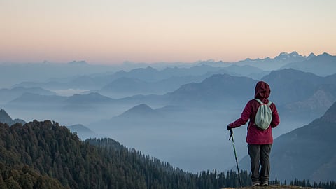 Early morning hike to Jalori Pass, near Tirthan Valley